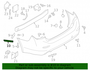 Rear bumper mount lower right Infiniti Q50 14-