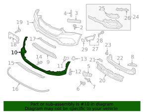Front bumper bare Hyundai Santa FE Sport 17-18 rest, structure, lower part USA