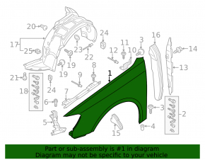 Front right wing Audi A3 8V 15-20 4d