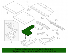 Trunk tray right Lincoln Nautilus 19-23