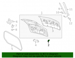 Bonnet bumper left Ford Escape MK3 13-19 on the bonnet, type 2