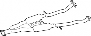 Exhaust line middle part rear Infiniti Q50 14- RWD