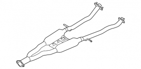 Exhaust line middle part rear Infiniti Q50 14- RWD