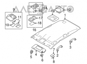 Front light for Nissan Murano z51 09-14 gray, without sunroof