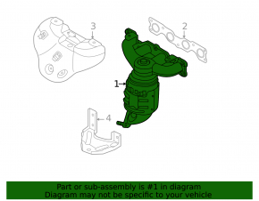 Exhaust manifold with catalytic converter for Hyundai Sonata 11-15 hybrid