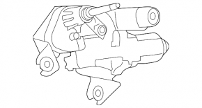 Windscreen wiper trapezoid with motor rear Nissan Leaf 18-