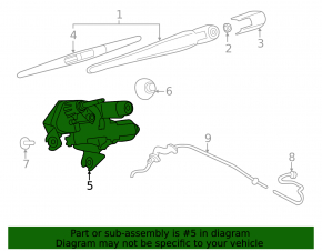 Windscreen wiper trapezoid with motor rear Nissan Leaf 18-