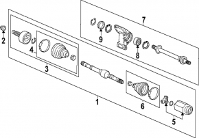 Intermediate shaft front right Honda Accord 23- with bracket