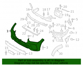 Bare front bumper for BMW X5 G05 19-26 M-Sport, for parking sensors