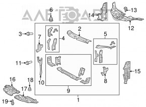Left engine guard Toyota Camry v55 15-17 usa tear