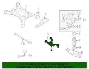 Upper rear right control arm for a 2012 Nissan Altima