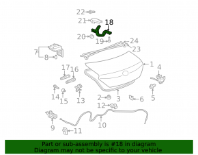 Left trunk lid hinge for Toyota Solara 2.4 04-08