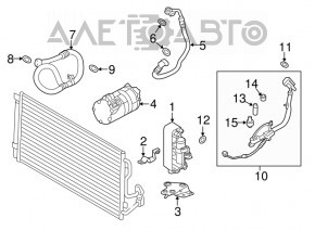 Air conditioning system cooler with dryer BMW F30 17-18 B46, with tube