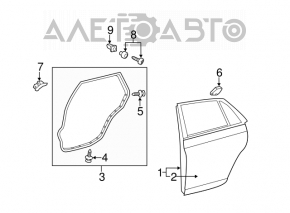 Bare rear left door for Toyota Avalon 2012