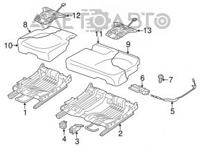 Rear row of seats 2 row VW Touareg 11-16 leather beige, heated
