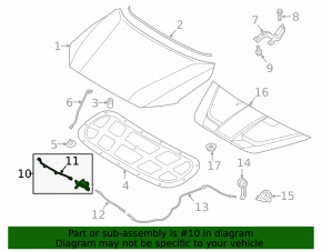 Hyundai Kona 18-23 hood lock with sensor
