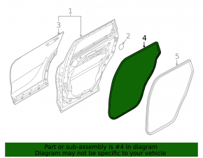 Kia Sorento 21-25 rear right door seal