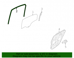 Rear left window seal for Hyundai Sonata 11-15