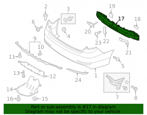 Rear bumper reinforcement Hyundai Sonata 15-17 usa bracket broken