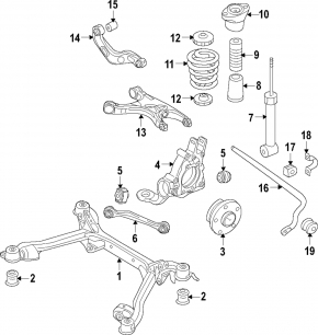 Rear subframe Audi A4 B8 13-16 FWD