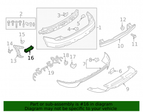 Rear bumper absorber left Audi Q3 8U 16-18