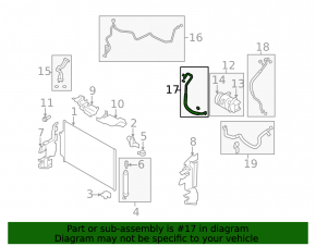 Air conditioning condenser-compressor pipe for a Nissan Murano z51 09-14
