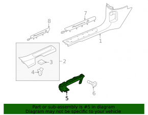 Rear left threshold lining mounting bracket Porsche Panamera 10-16