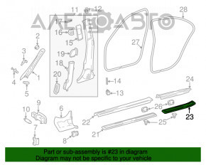 External metal threshold trim rear left Mercedes W211
