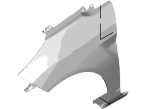 Front left wing Ford Fiesta 14-19 under threshold