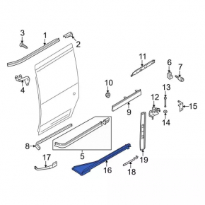 Hinge slide center rear right Ford Transit Connect MK2 13-25