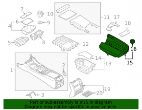 Armrest BMW 5 G30 17-20 leather beige