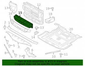 Radiator air duct lower BMW 5 F10 14-16