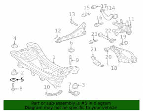 Left rear subframe support washer for Lexus CT200h 11-17