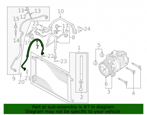Air conditioning condenser-compressor pipe VW Golf 15-1.8T