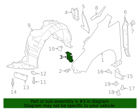 Front left wing bracket Nissan Leaf 18-