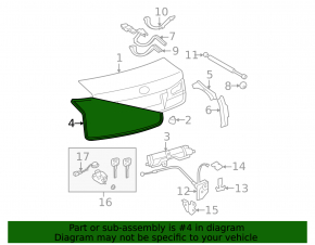 Lexus LS460 LS600h 07-12 Trunk Lid Seal