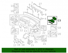 Subaru b9 Tribeca lower passenger footwell trim