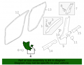 Front pillar trim lower right Nissan Rogue Sport 17-22 black