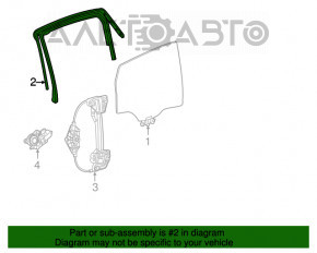 Door molding upper rear left Chrysler 200 15-17 chrome