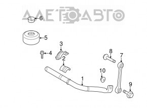 Front stabilizer VW Touareg 11-17 yellow 37mm, rusty