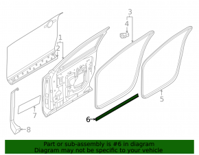 Lower front left door seal for Nissan Ariya 23-25