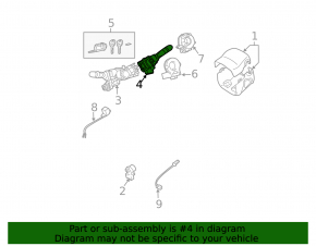 Right steering column switch for Toyota Highlander 2013