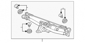 Windscreen wiper trapezoid with motor Audi A3 8V 15-20 4d