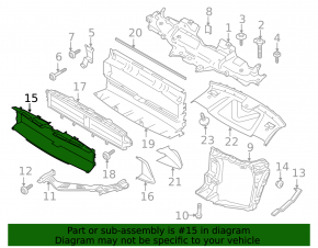 Radiator air duct front central Porsche Macan 15-18 without radar