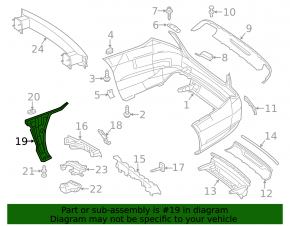 Upper right rear bumper bracket Mercedes S-class W222 14-20