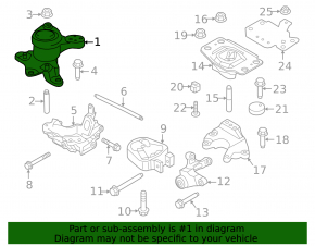 Right engine mount for Ford Fusion mk5 13-20 1.5T, 1.6T