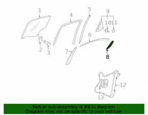 Door trim side rear right Mazda3 03-08 HB