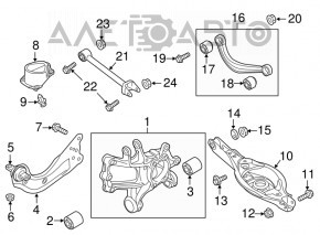 Mazda 6 14-17 rear left axle stud