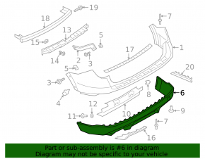 Ford Explorer 20-24 rear bumper lower section for parking sensors without towbar, Platinum