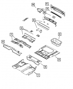 Dodge Journey 11 Rear Panel - 3 Parts